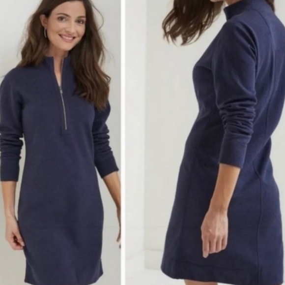 Tommy Bahama Reversible Heathered Blue Stretch Mid Zip Cotton Blend Size Small - Picture 9 of 10